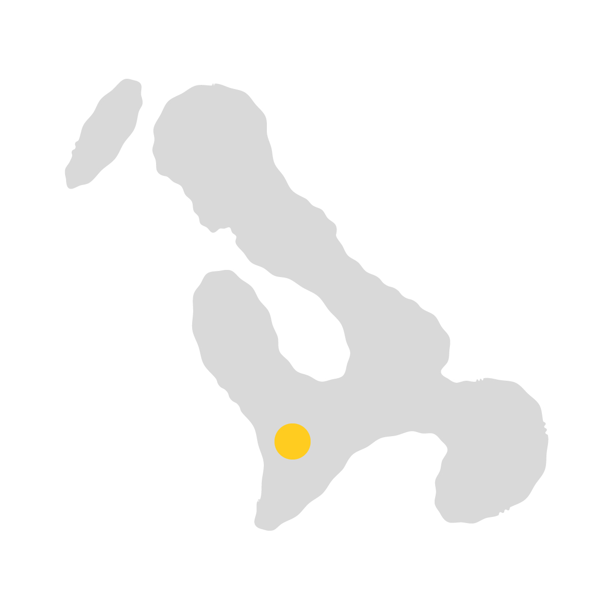 長崎県の無料フリーイラスト|簡易・県庁あり・イラスト風(グレー)