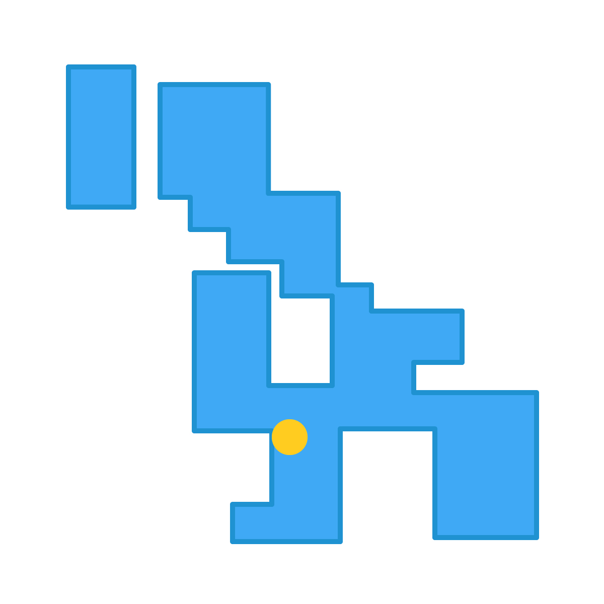 長崎県の無料フリーイラスト｜簡易・県庁あり・四角(青)