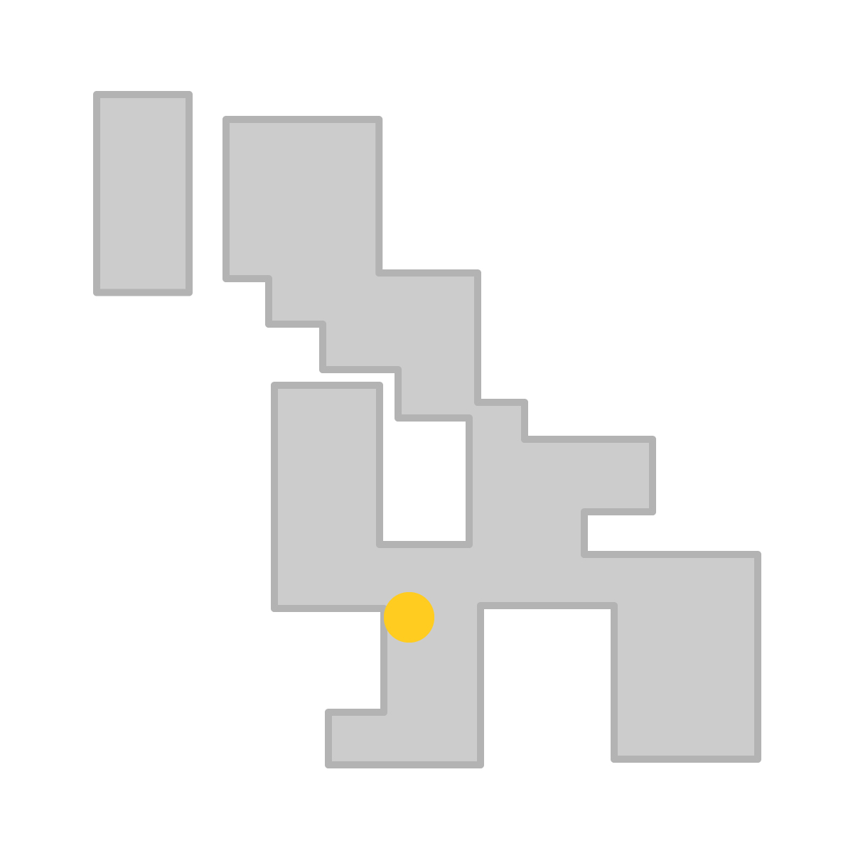 長崎県の無料フリーイラスト|簡易・県庁あり・四角(グレー)