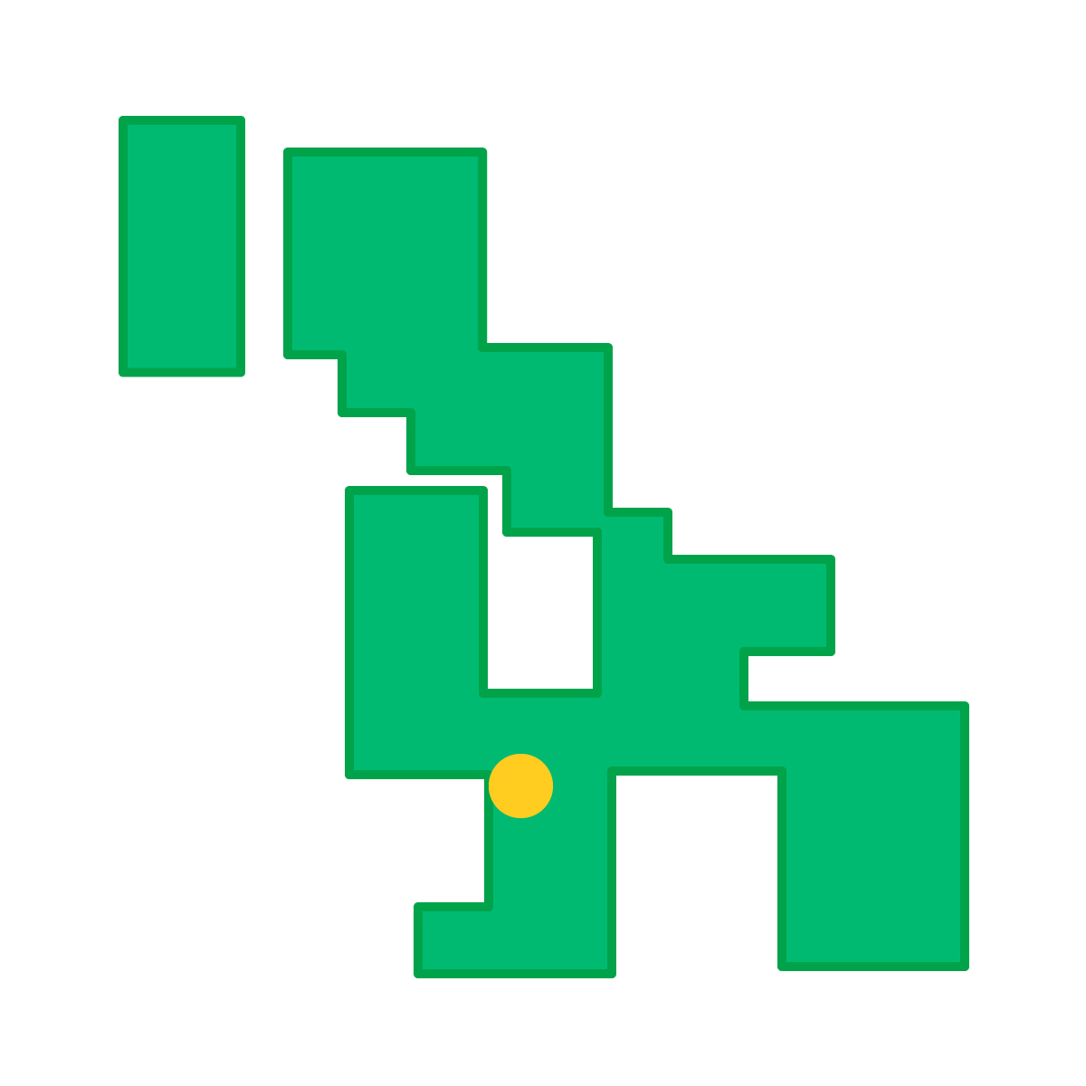 長崎県の無料フリーイラスト|簡易・県庁あり・四角(緑)