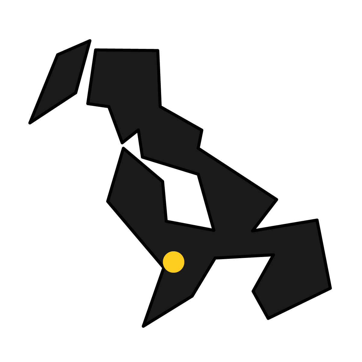 長崎県の無料フリーイラスト｜簡易・県庁あり・三角(黒)