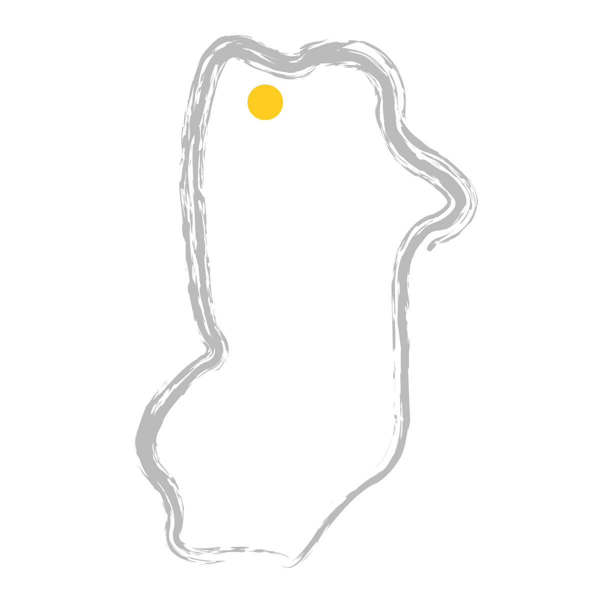 奈良県の無料フリーイラスト|簡易・県庁あり・毛筆(グレー)