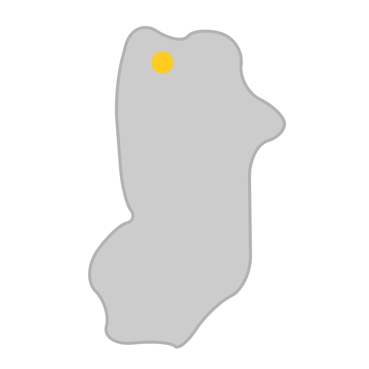 奈良県の無料フリーイラスト|簡易・県庁あり・曲線(グレー)