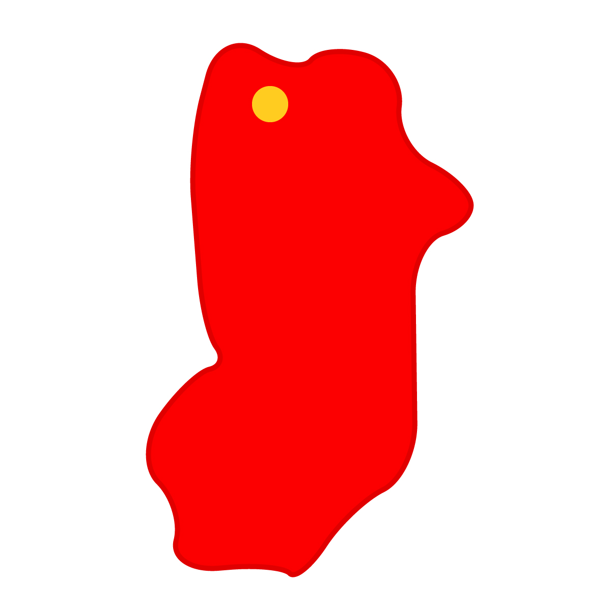 奈良県の無料フリーイラスト|簡易・県庁あり・曲線(赤)