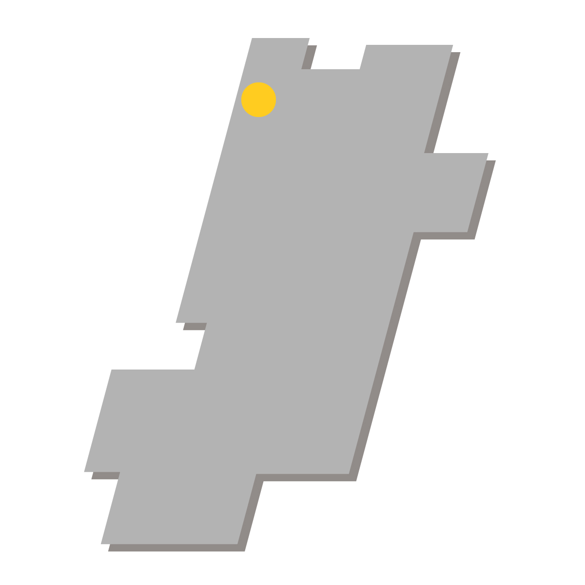 奈良県の無料フリーイラスト｜簡易・県庁あり・四角斜め(グレー)
