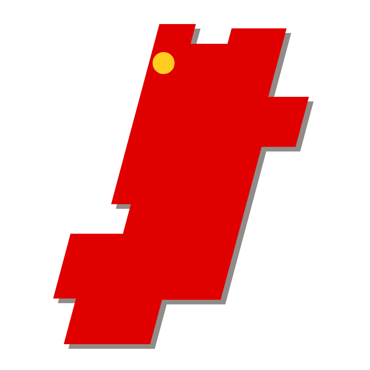 奈良県の無料フリーイラスト｜簡易・県庁あり・四角斜め(赤)