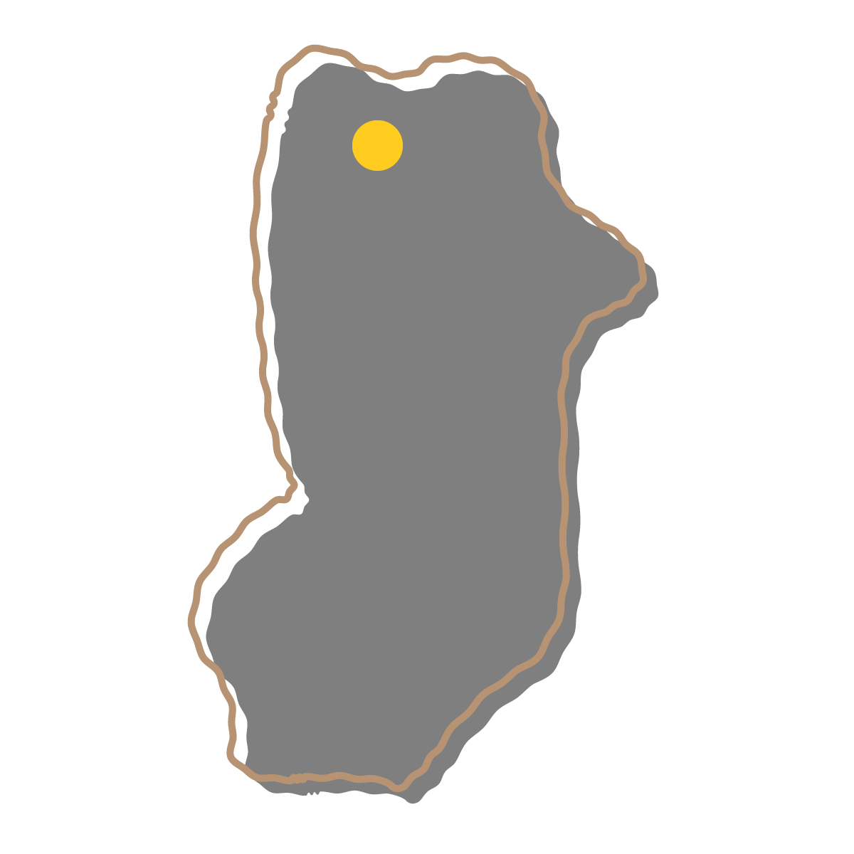 奈良県の無料フリーイラスト|簡易・県庁あり・イラスト風(黒)