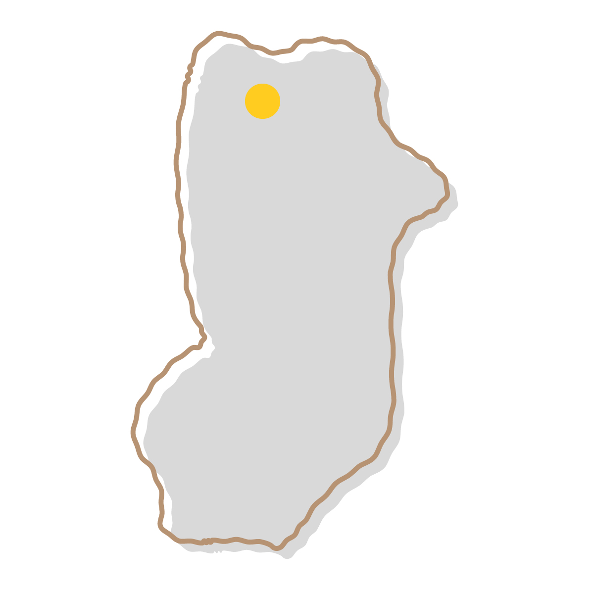 奈良県の無料フリーイラスト|簡易・県庁あり・イラスト風(グレー)