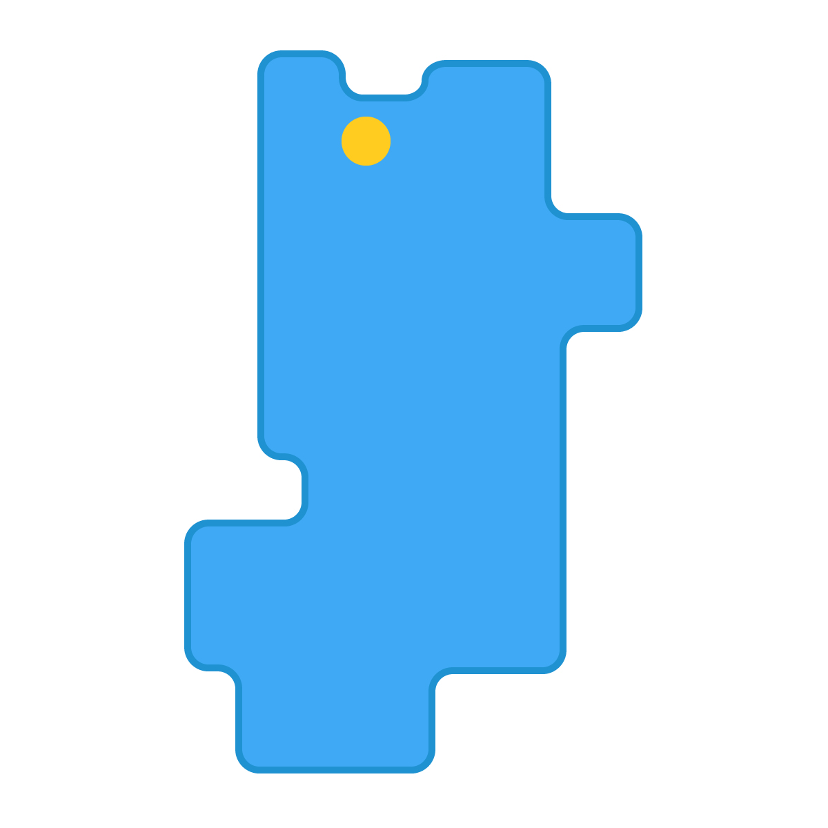 奈良県の無料フリーイラスト|簡易・県庁あり・角丸(青)