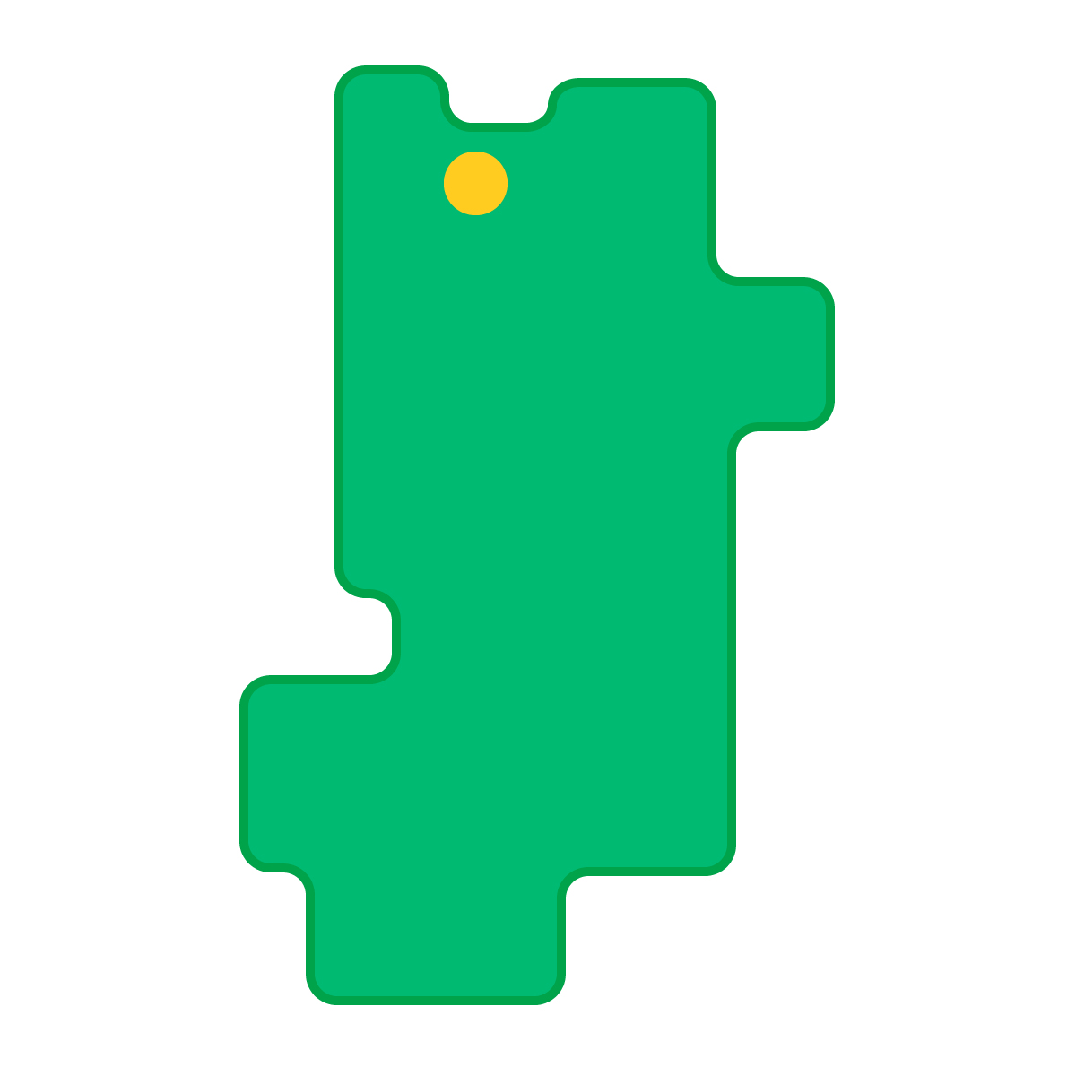 奈良県の無料フリーイラスト｜簡易・県庁あり・角丸(緑)