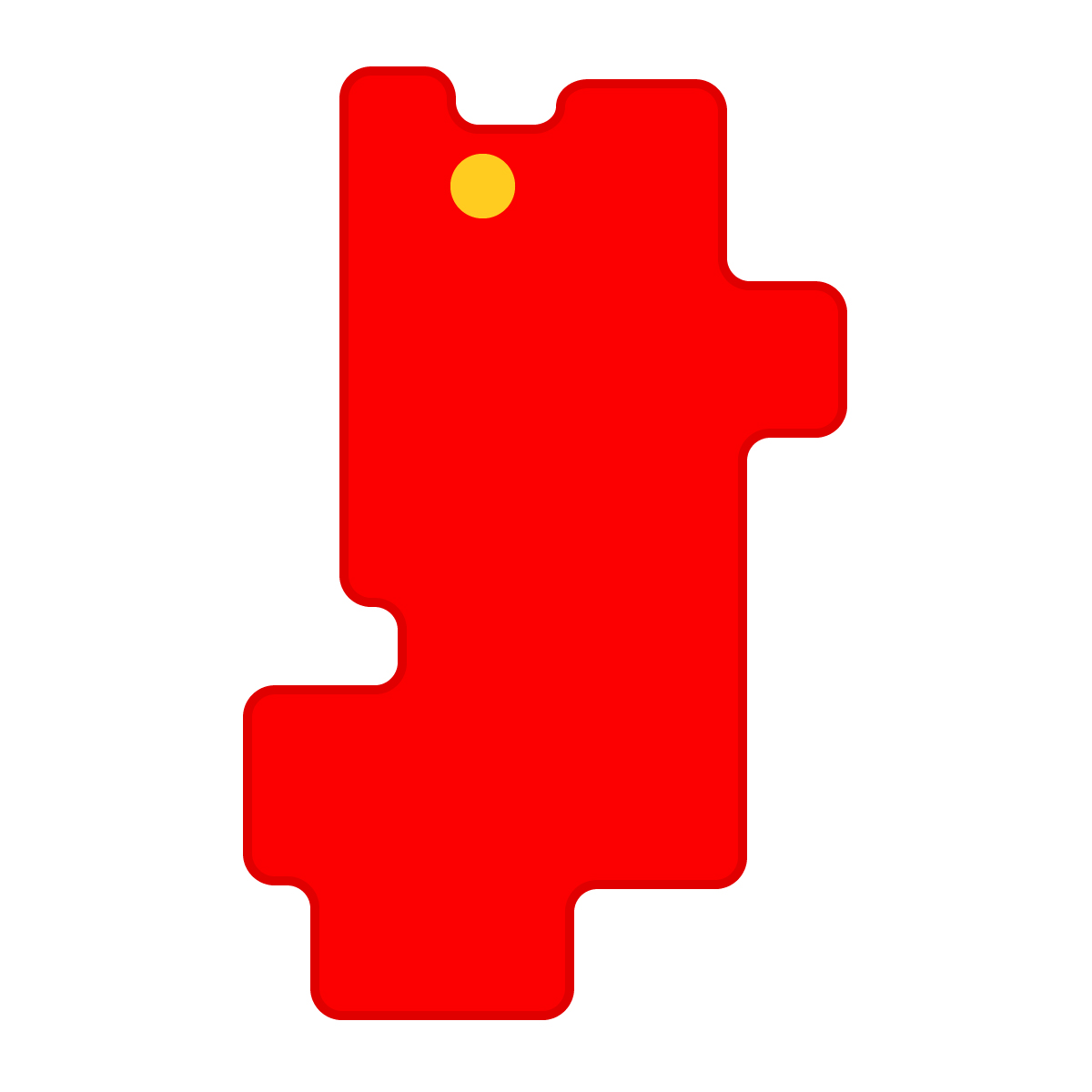 奈良県の無料フリーイラスト｜簡易・県庁あり・角丸(赤)