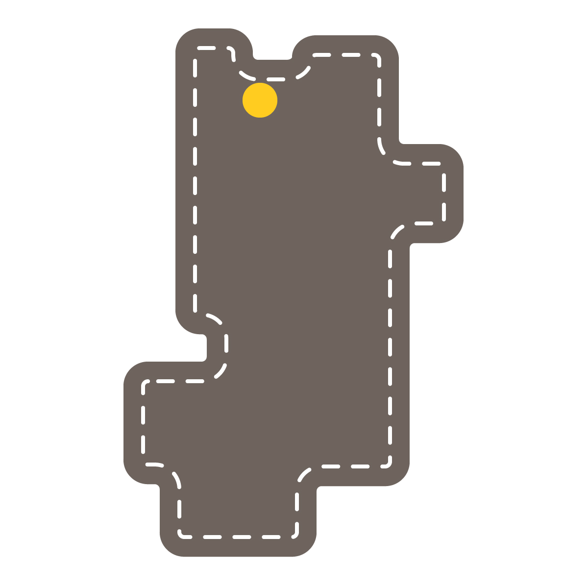 奈良県の無料フリーイラスト|簡易・県庁あり・角丸ステッチ(黒)