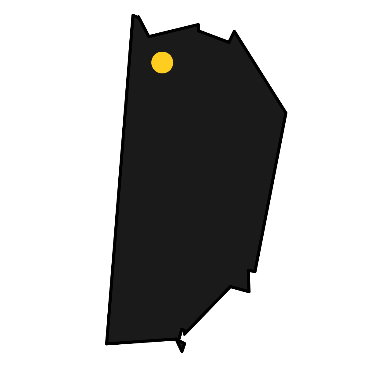 奈良県の無料フリーイラスト|簡易・県庁あり・単純化(黒)