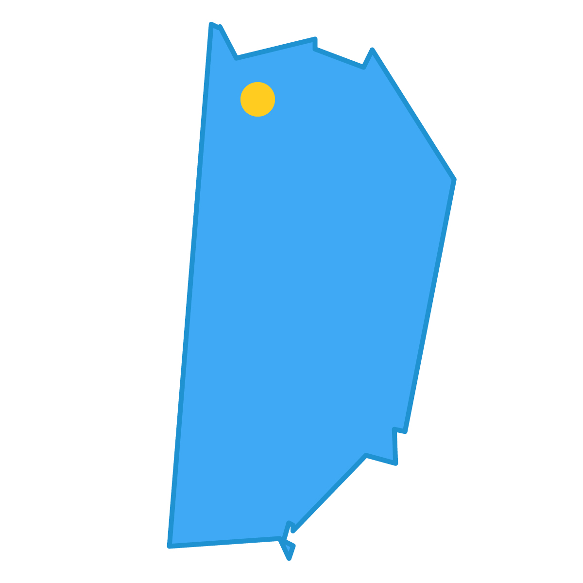 奈良県の無料フリーイラスト|簡易・県庁あり・単純化(青)