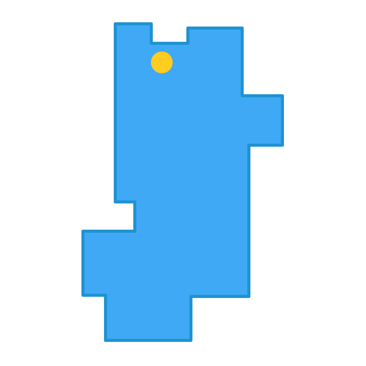 奈良県の無料フリーイラスト｜簡易・県庁あり・四角(青)