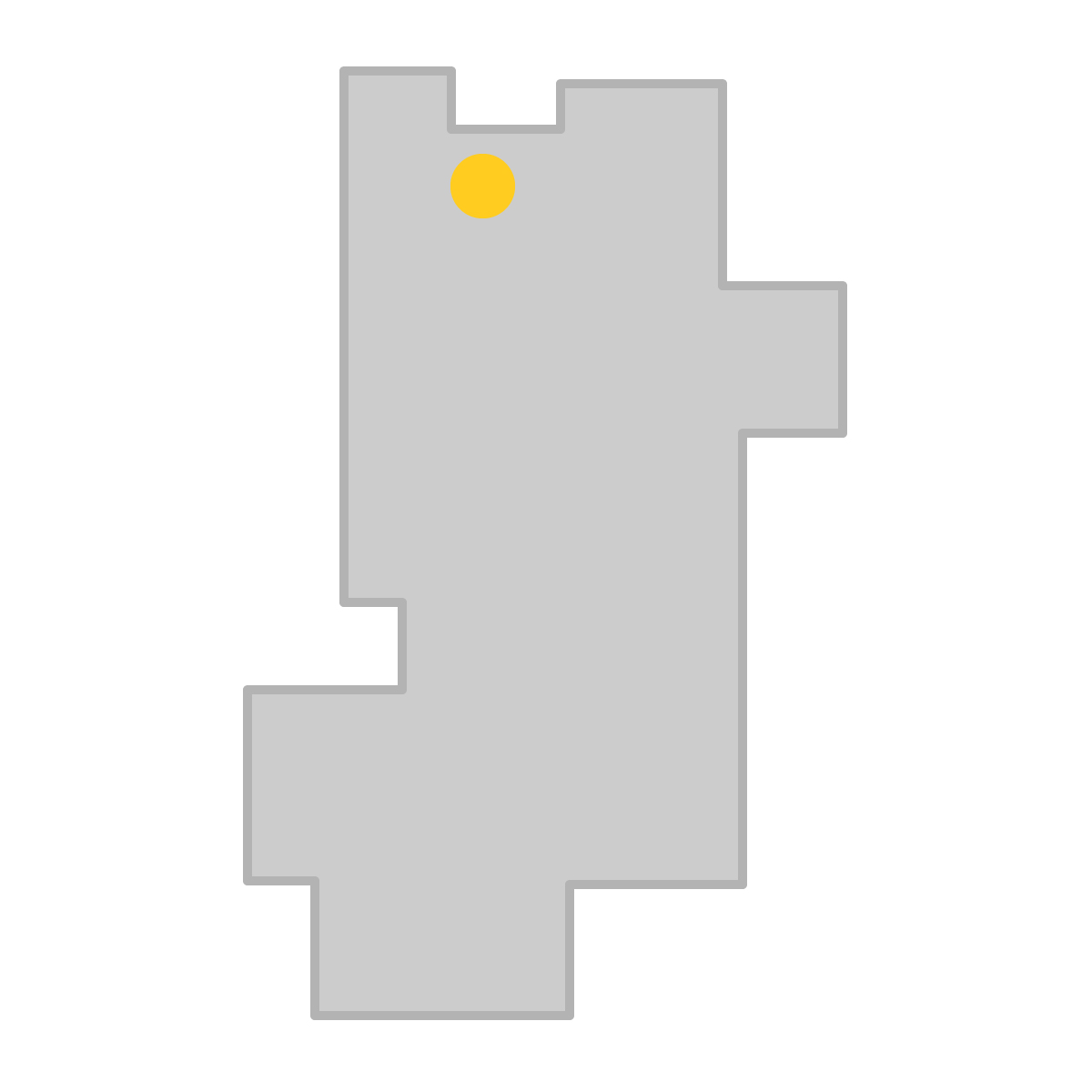 奈良県の無料フリーイラスト|簡易・県庁あり・四角(グレー)