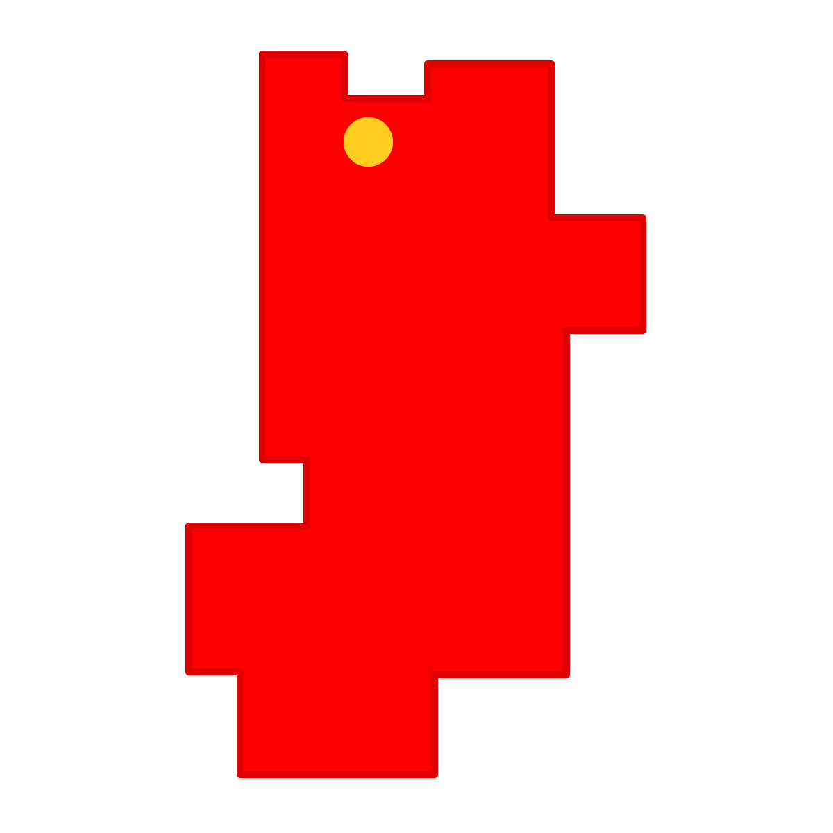 奈良県の無料フリーイラスト|簡易・県庁あり・四角(赤)