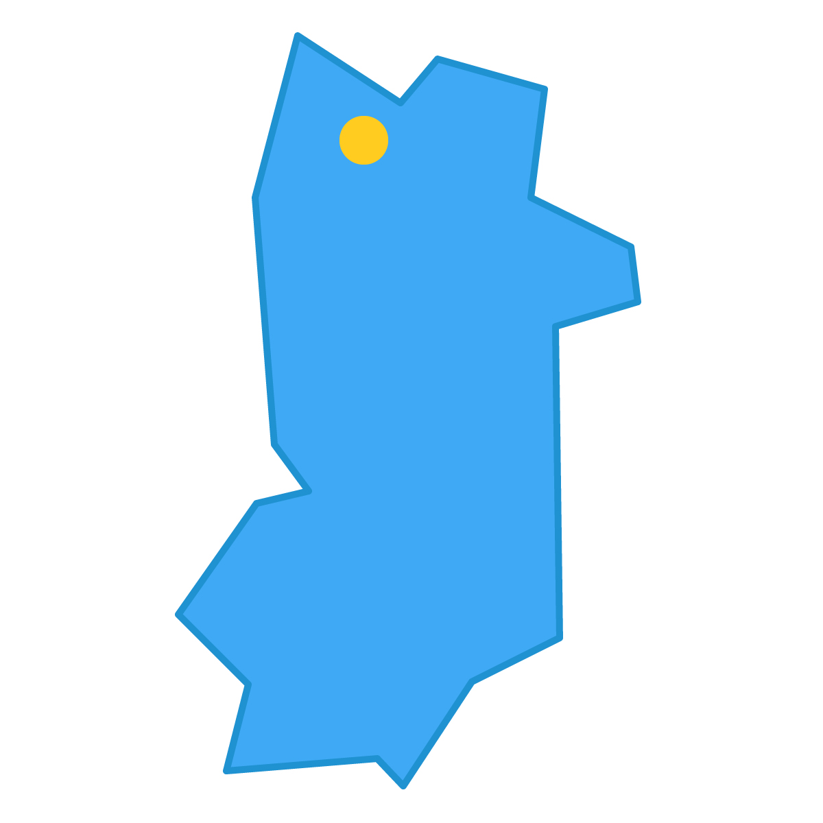 奈良県の無料フリーイラスト|簡易・県庁あり・三角(青)