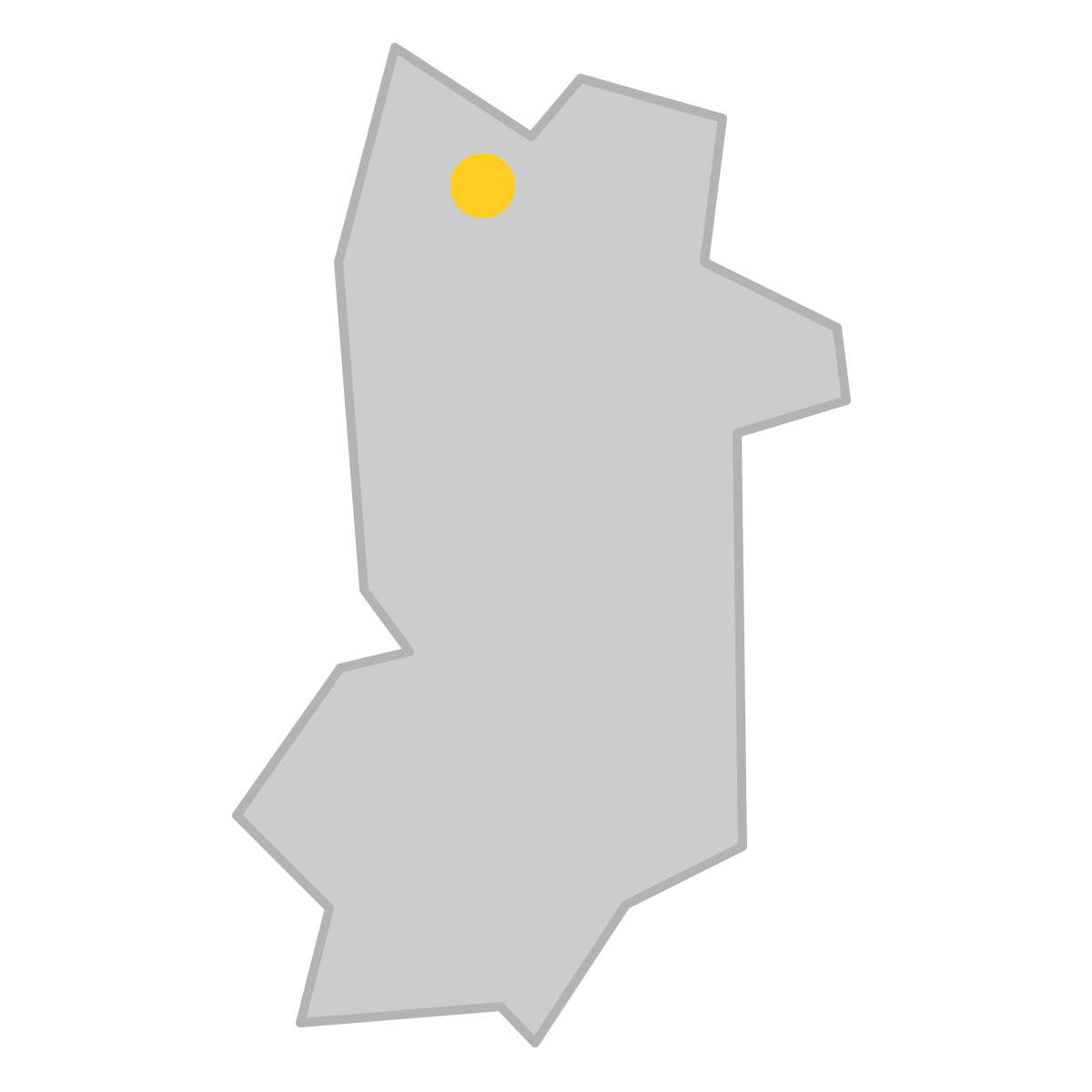 奈良県の無料フリーイラスト|簡易・県庁あり・三角(グレー)