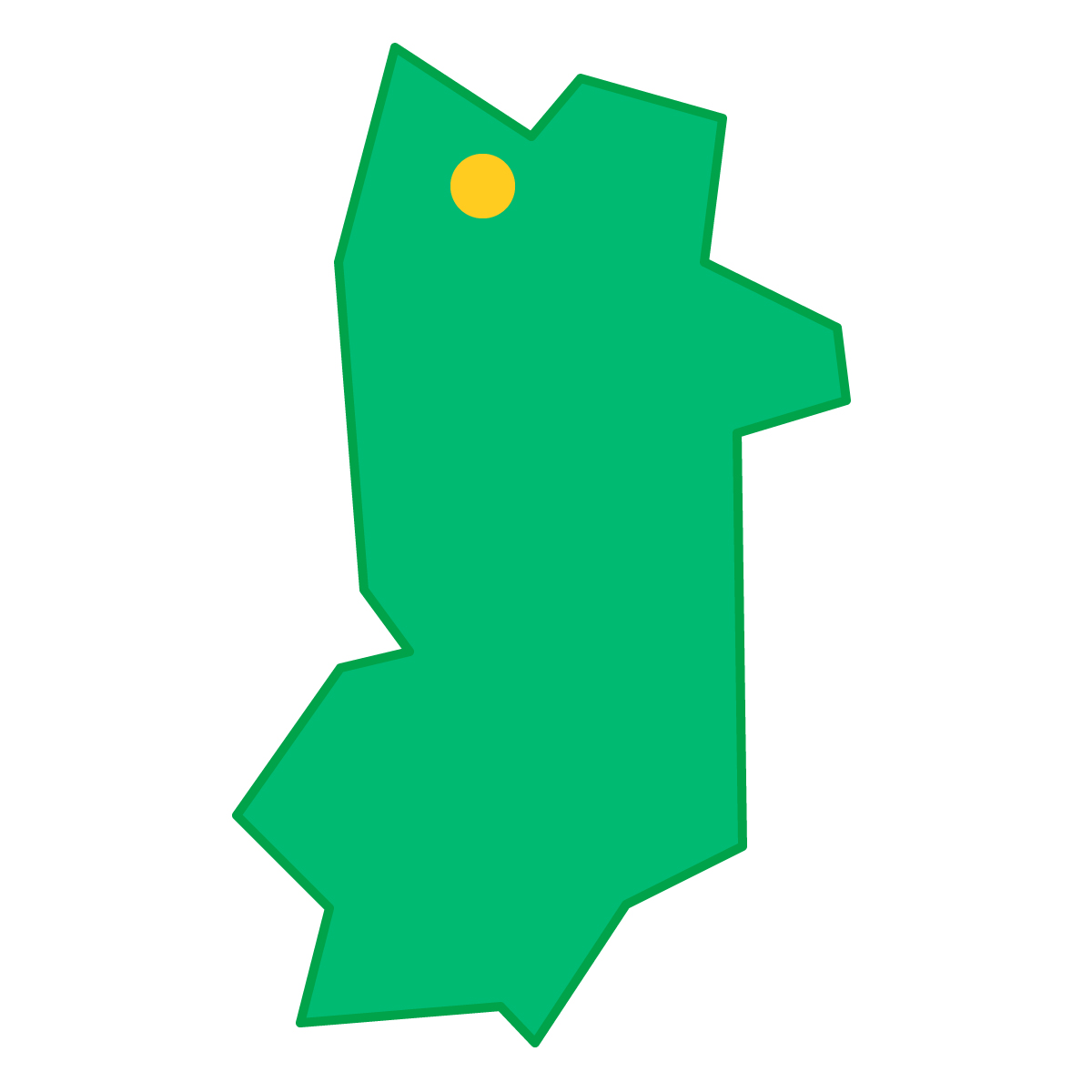 奈良県の無料フリーイラスト|簡易・県庁あり・三角(緑)