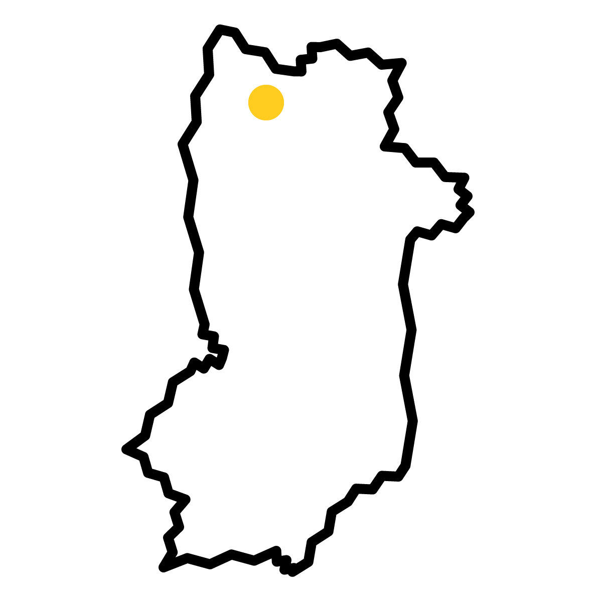 奈良県の無料フリーイラスト|簡易・県庁あり・ジグザグ(黒)