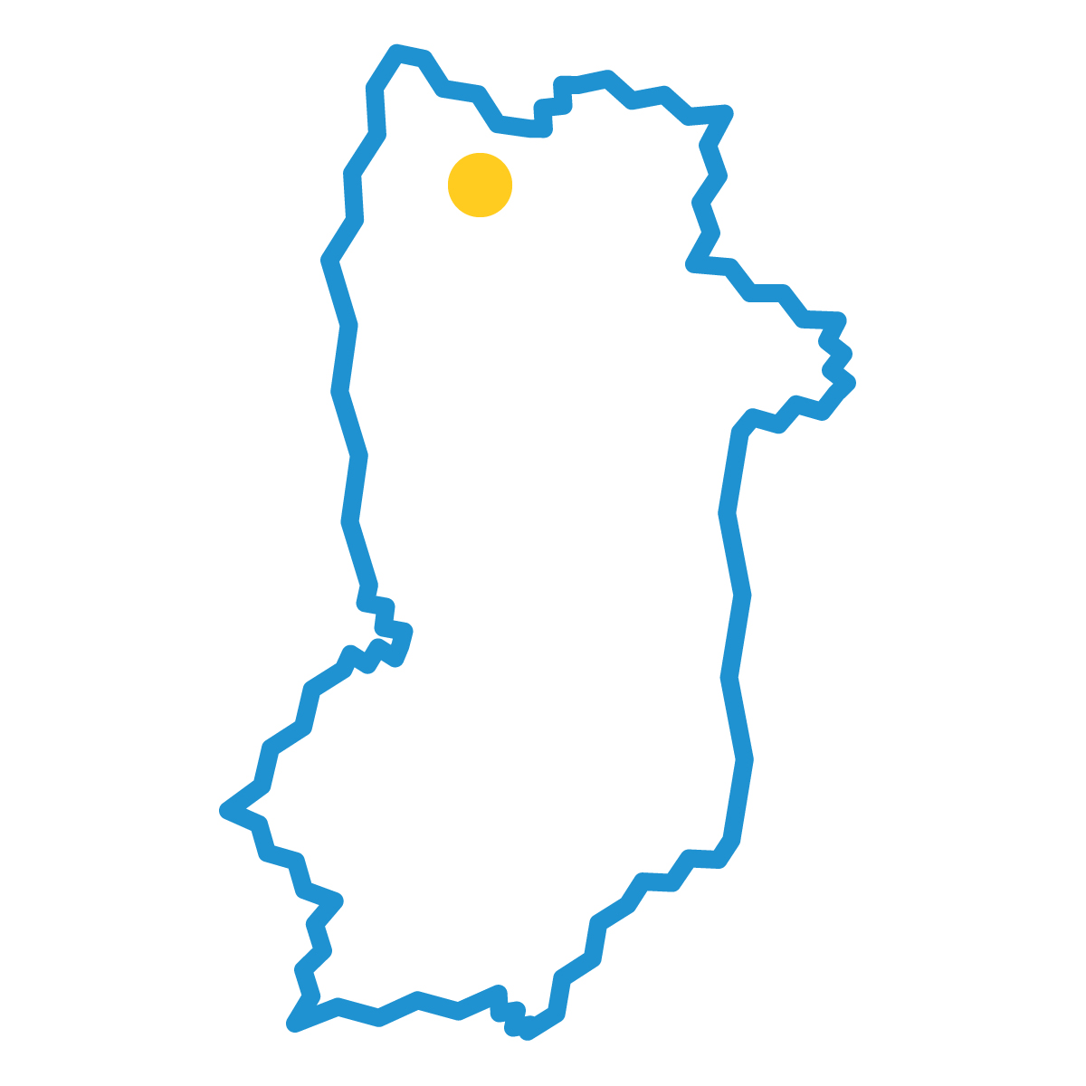 奈良県の無料フリーイラスト｜簡易・県庁あり・ジグザグ(青)