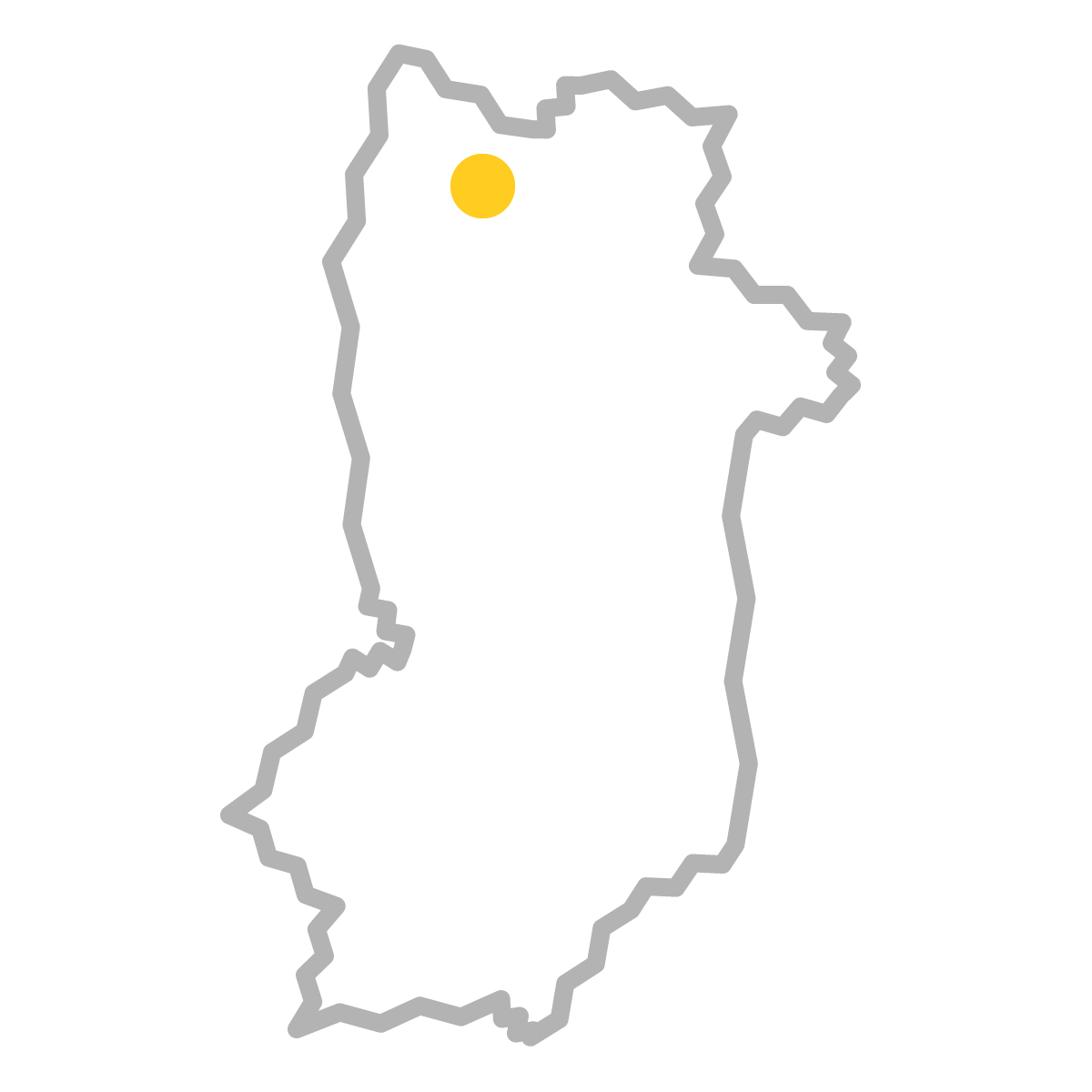 奈良県の無料フリーイラスト|簡易・県庁あり・ジグザグ(グレー)