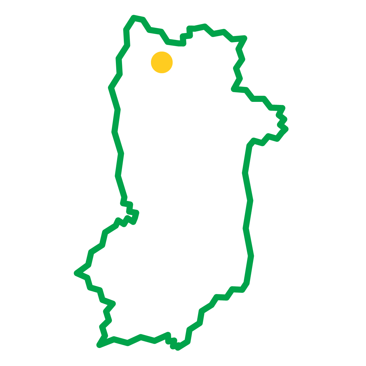 奈良県の無料フリーイラスト｜簡易・県庁あり・ジグザグ(緑)