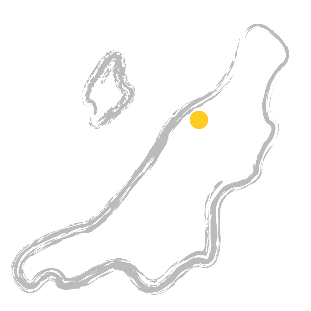 新潟県の無料フリーイラスト|簡易・県庁あり・毛筆(グレー)