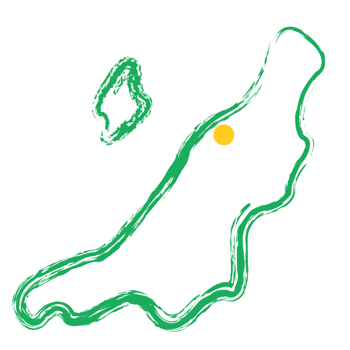 新潟県の無料フリーイラスト|簡易・県庁あり・毛筆(緑)