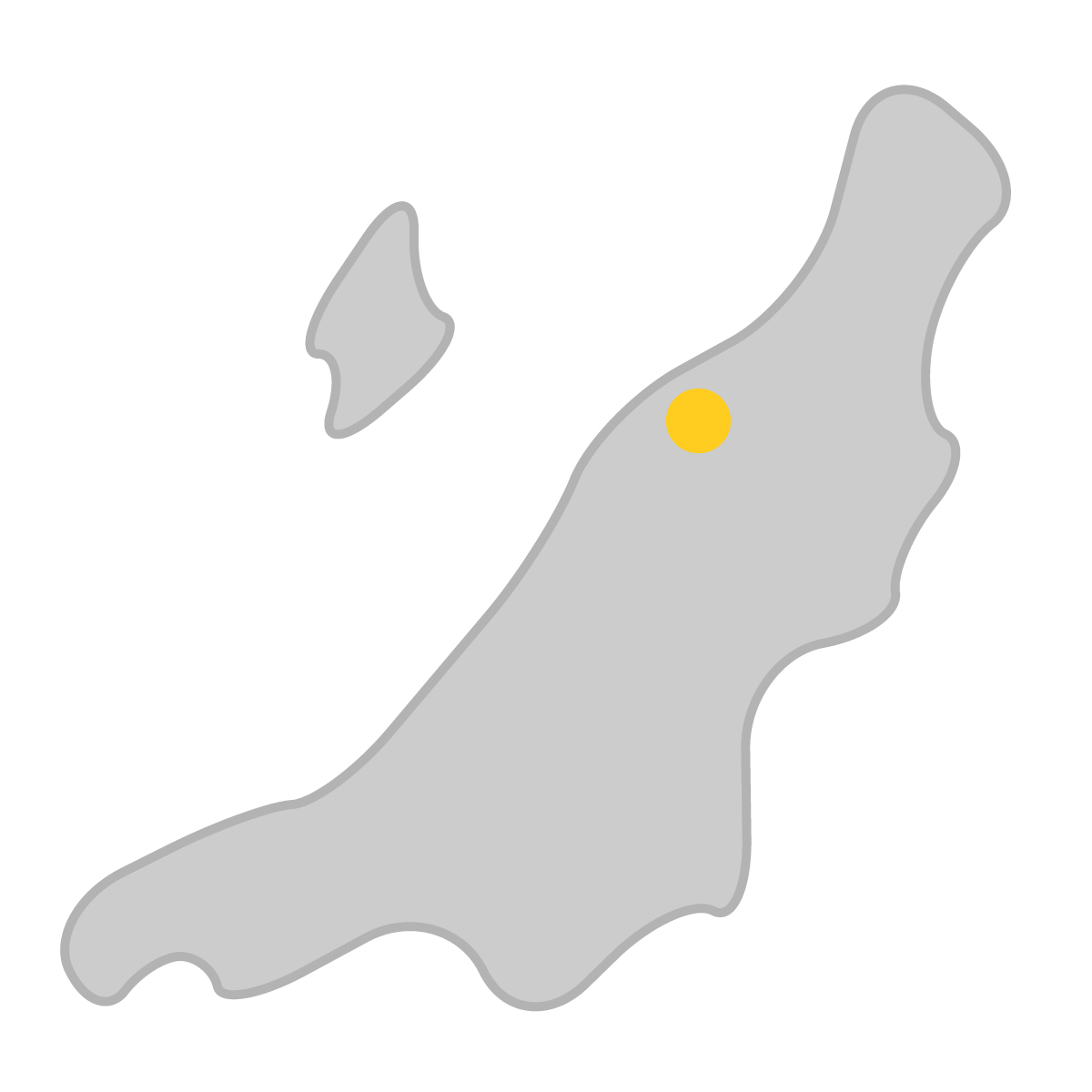 新潟県の無料フリーイラスト|簡易・県庁あり・曲線(グレー)