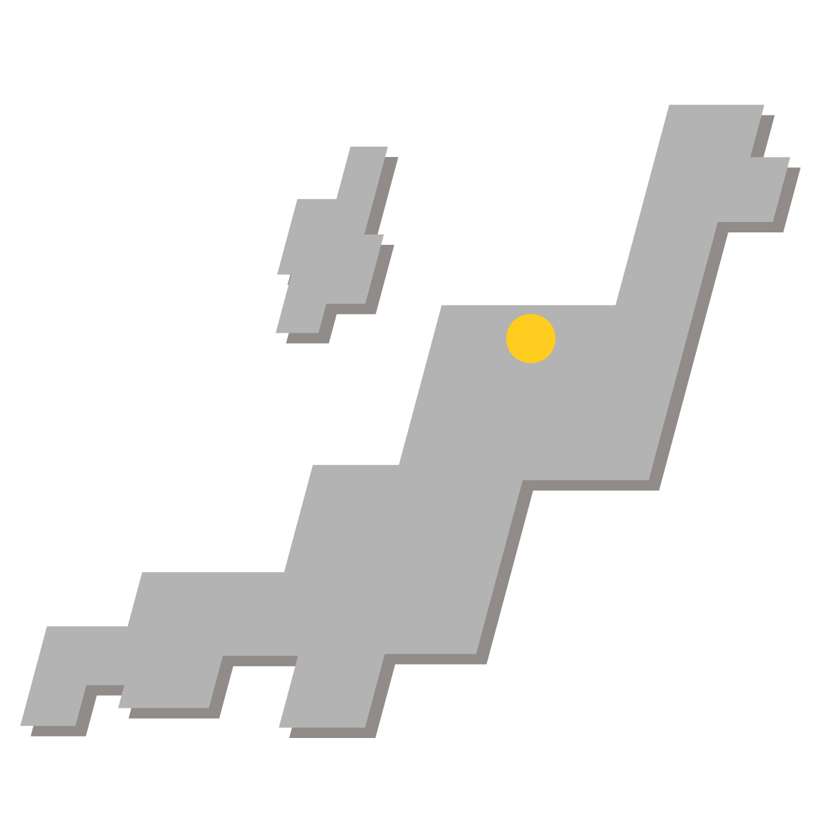 新潟県の無料フリーイラスト｜簡易・県庁あり・四角斜め(グレー)