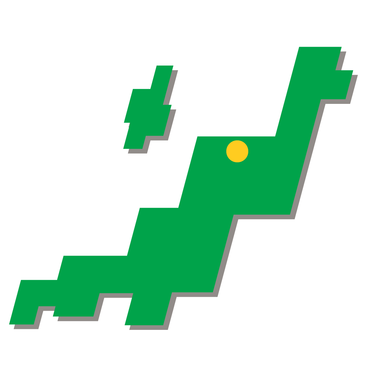 新潟県の無料フリーイラスト|簡易・県庁あり・四角斜め(緑)