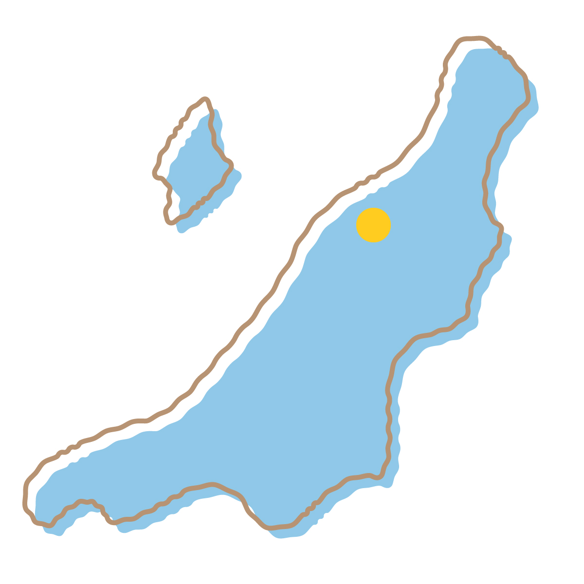 新潟県の無料フリーイラスト｜簡易・県庁あり・イラスト風(青)