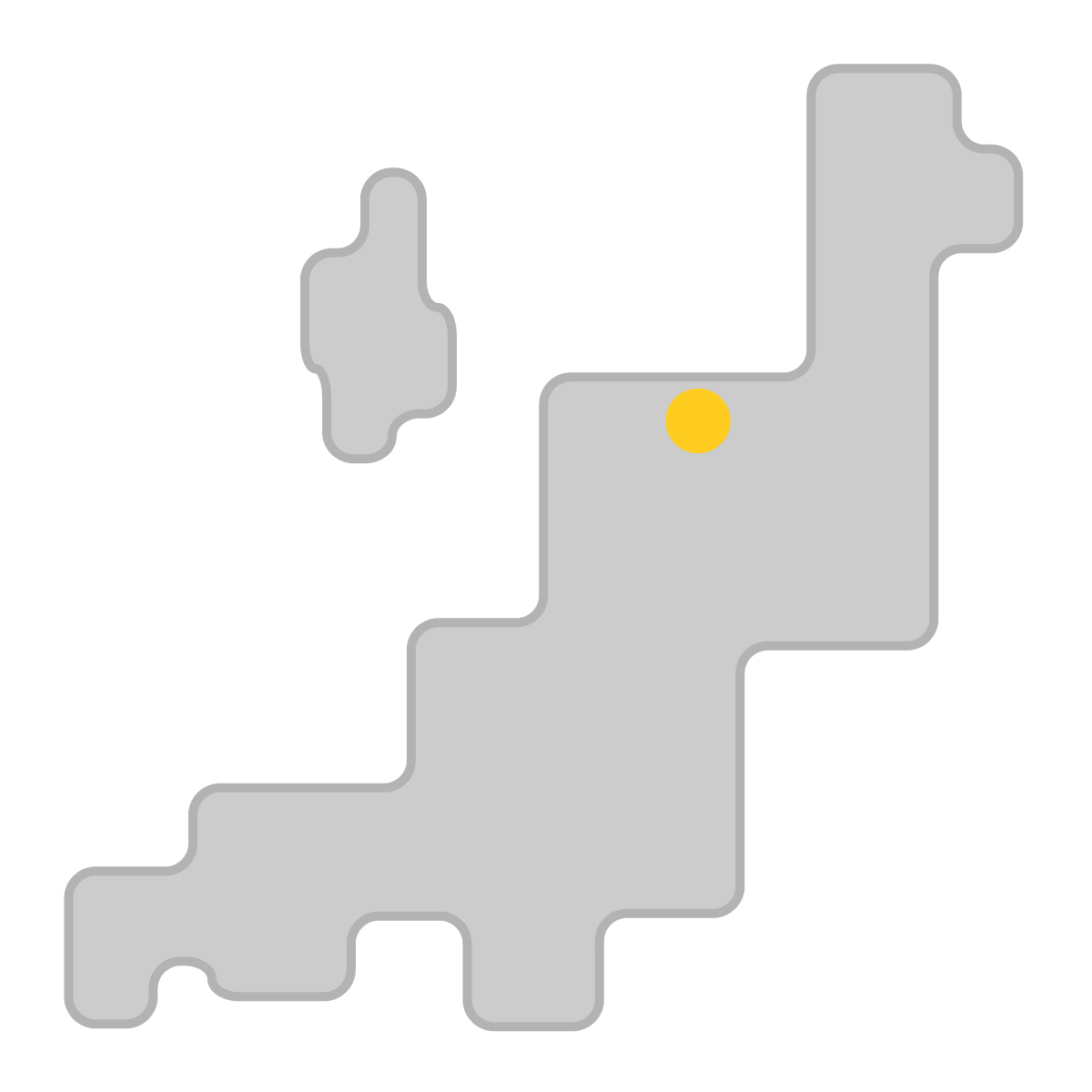 新潟県の無料フリーイラスト|簡易・県庁あり・角丸(グレー)