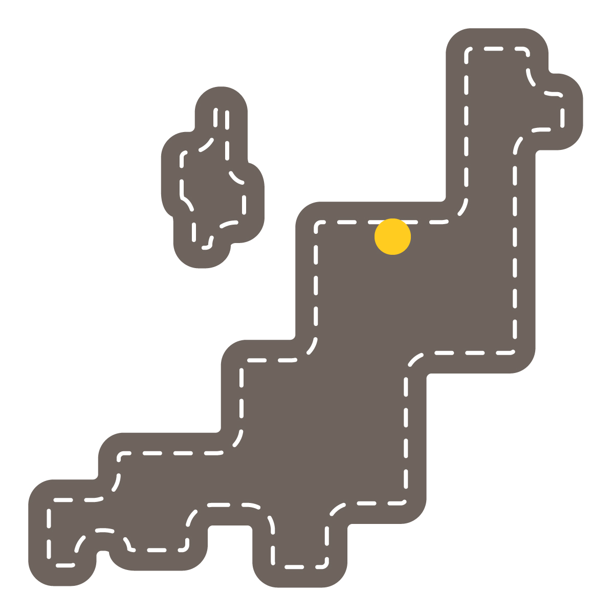 新潟県の無料フリーイラスト|簡易・県庁あり・角丸ステッチ(黒)