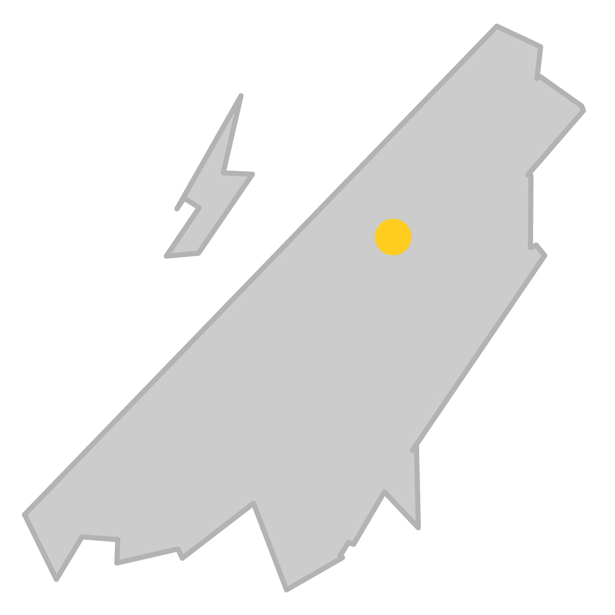 新潟県の無料フリーイラスト|簡易・県庁あり・単純化(グレー)