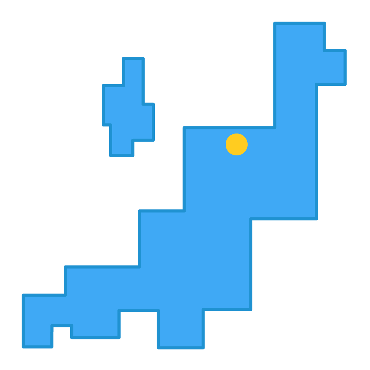 新潟県の無料フリーイラスト|簡易・県庁あり・四角(青)