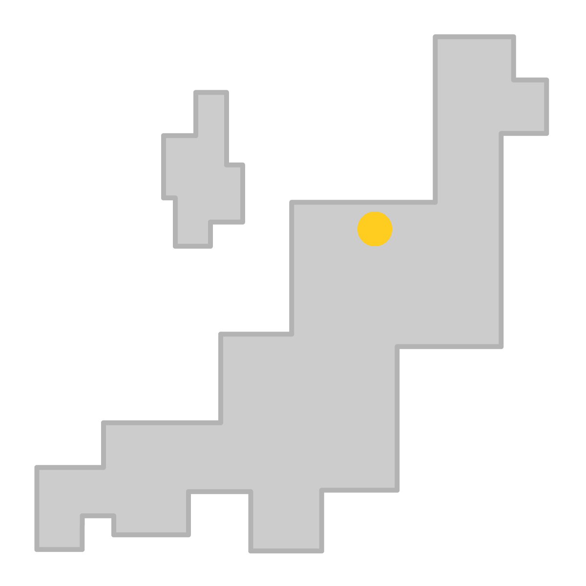 新潟県の無料フリーイラスト|簡易・県庁あり・四角(グレー)