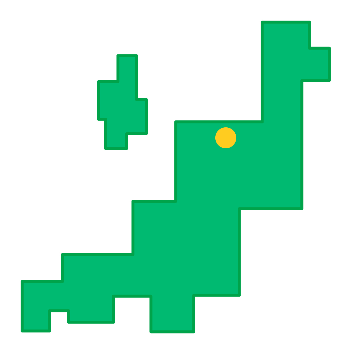 新潟県の無料フリーイラスト|簡易・県庁あり・四角(緑)