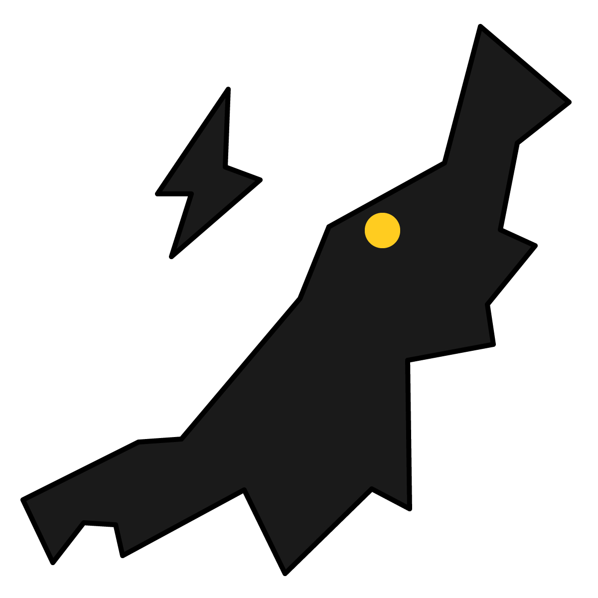 新潟県の無料フリーイラスト|簡易・県庁あり・三角(黒)