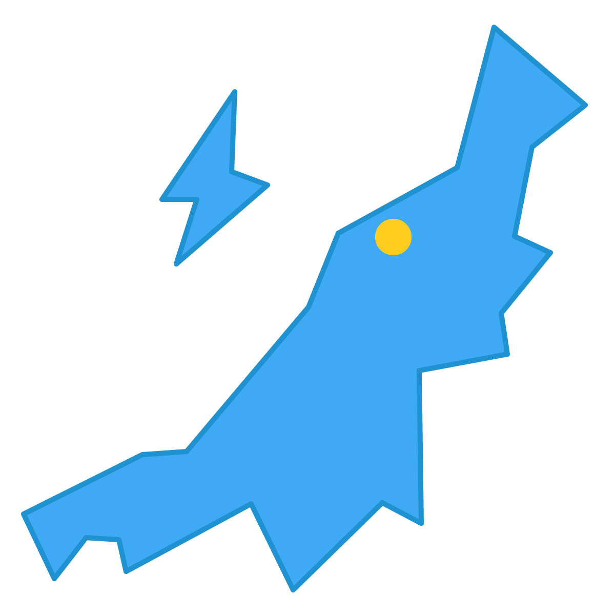 新潟県の無料フリーイラスト|簡易・県庁あり・三角(青)