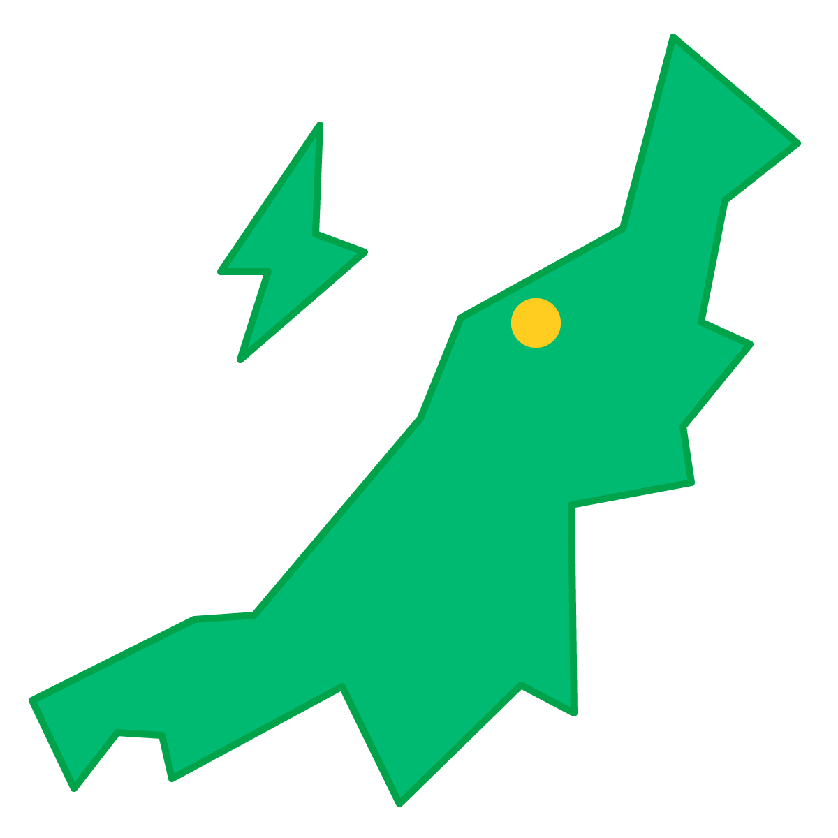 新潟県の無料フリーイラスト｜簡易・県庁あり・三角(緑)