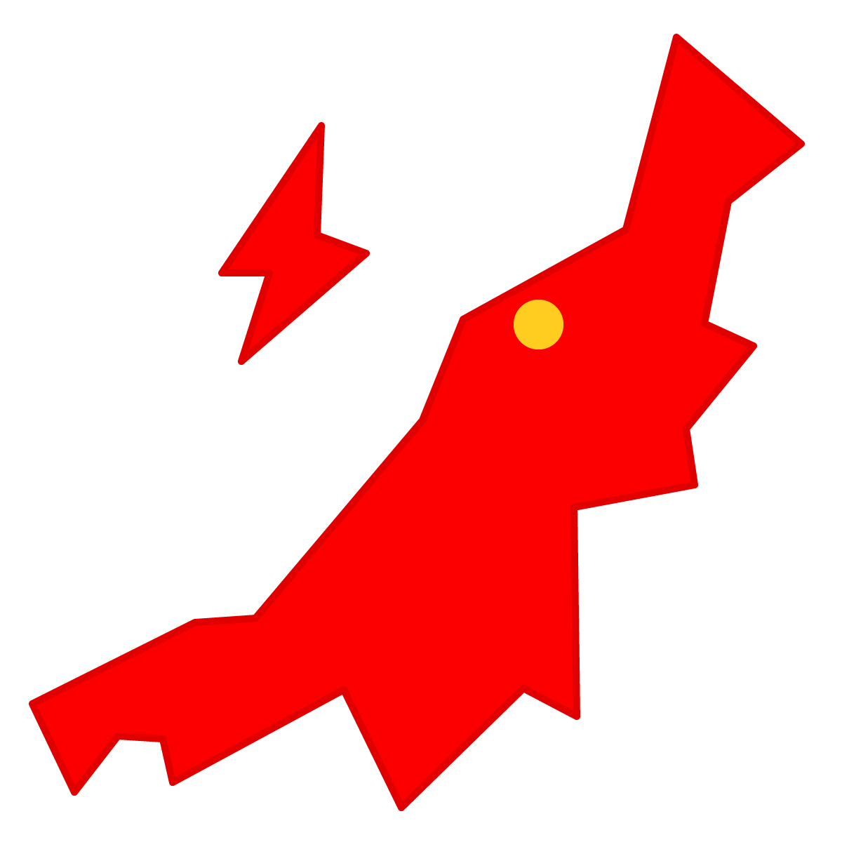 新潟県の無料フリーイラスト|簡易・県庁あり・三角(赤)