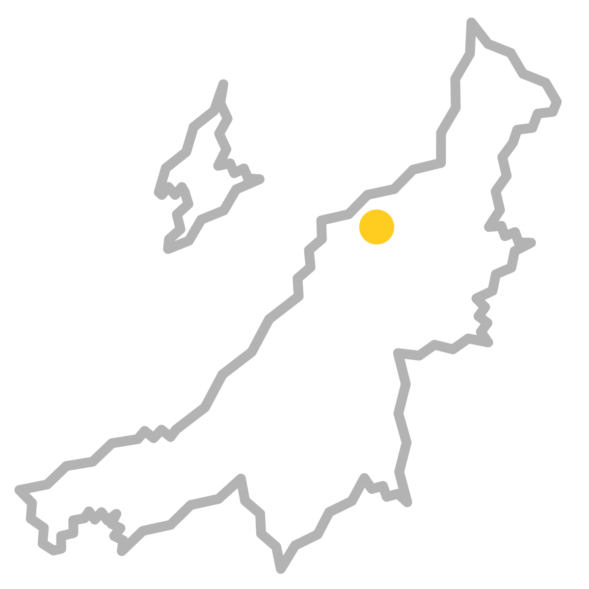 新潟県の無料フリーイラスト|簡易・県庁あり・ジグザグ(グレー)