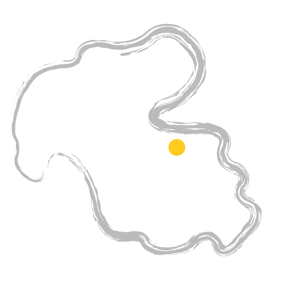 大分県の無料フリーイラスト|簡易・県庁あり・毛筆(グレー)