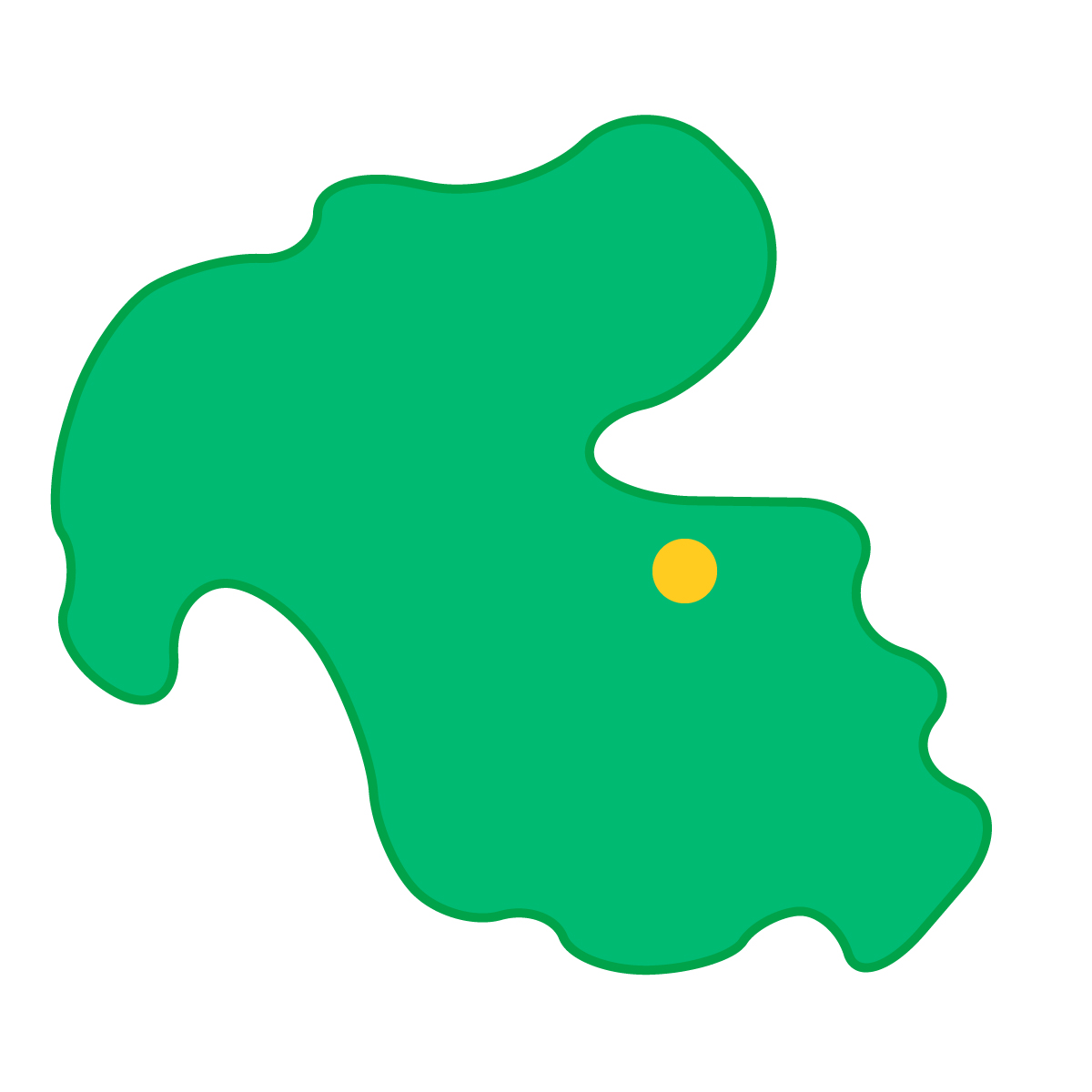 大分県の無料フリーイラスト|簡易・県庁あり・曲線(緑)