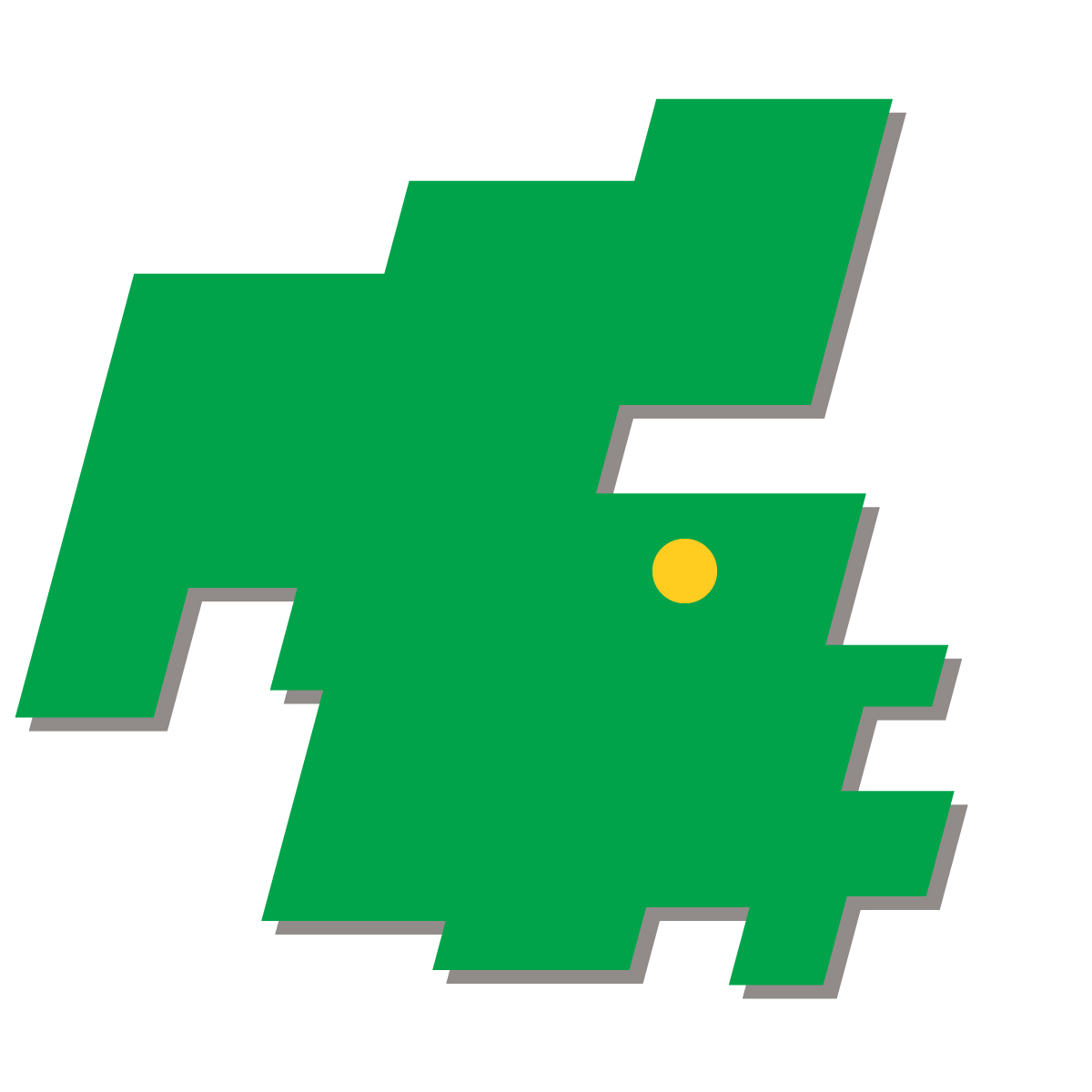 大分県の無料フリーイラスト|簡易・県庁あり・四角斜め(緑)