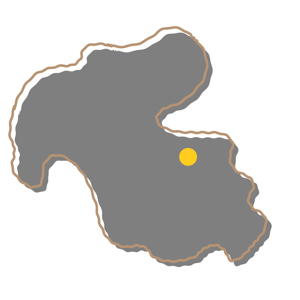 大分県の無料フリーイラスト|簡易・県庁あり・イラスト風(黒)