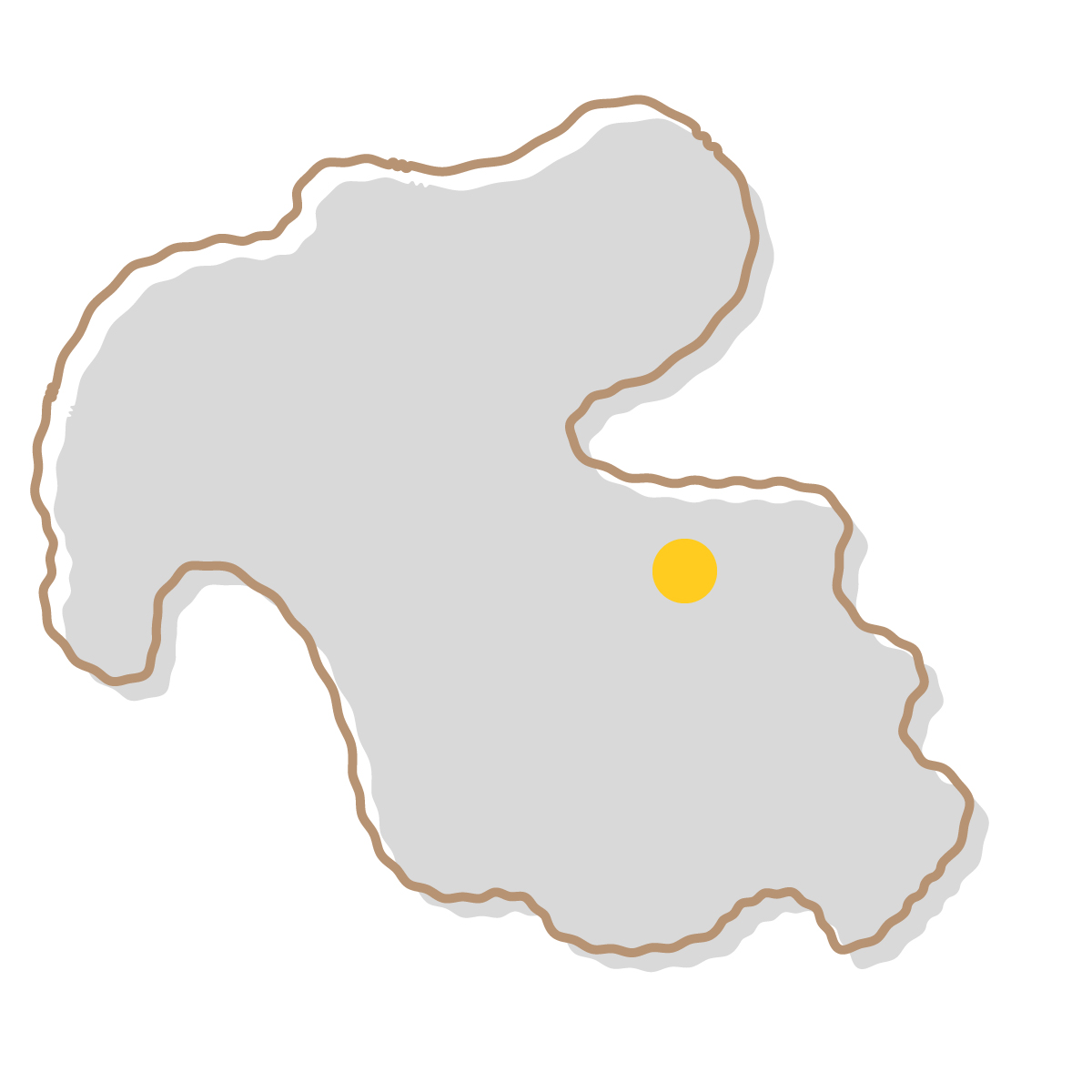 大分県の無料フリーイラスト|簡易・県庁あり・イラスト風(グレー)